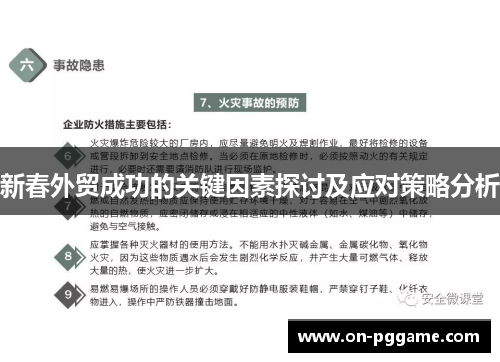 新春外贸成功的关键因素探讨及应对策略分析